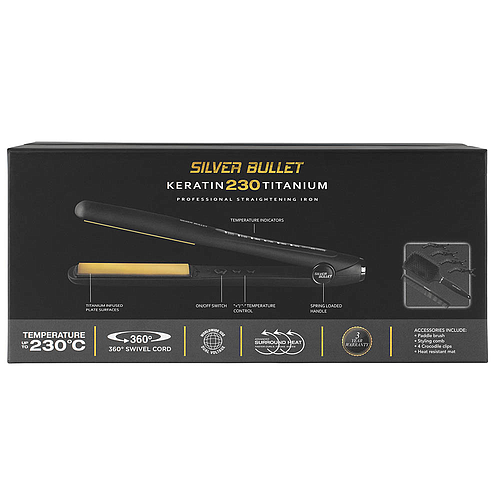 Silver Bullet Keratin 230 Gold Titanium Straightener - 25mm - 900435