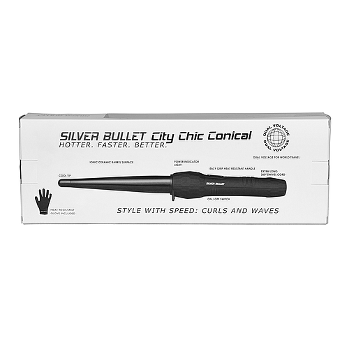 Silver Bullet City Chic Regular Ceramic Conical Curling Iron Black 13-25mm - 900678