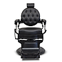 Salon360 New Prince Barber Chair - Black Vinyl, Matte Black Frame