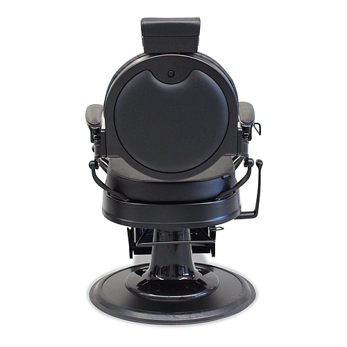 Salon360 New Prince Barber Chair - Black Vinyl, Matte Black Frame