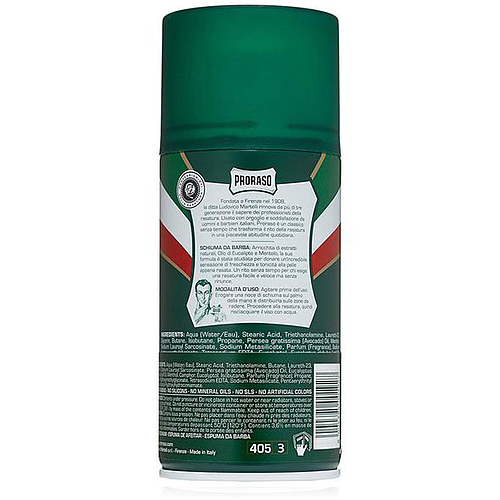 Proraso Eucalyptus & Vitamin E Shaving Foam 300ml Refresh- Green