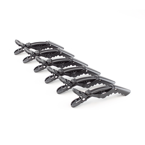 Costaline Black Crocodile Clips Pack of 6 Black - CH36639