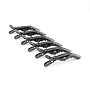 Costaline Black Crocodile Clips Pack of 6 Black - CH36639