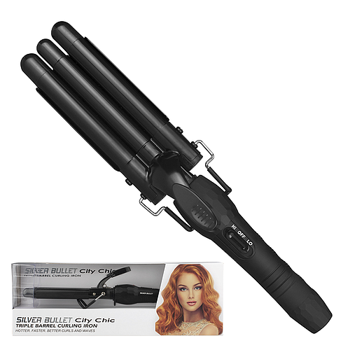 Silver Bullet City Chic Triple Barrel Curling Iron 16-19mm - 900674 