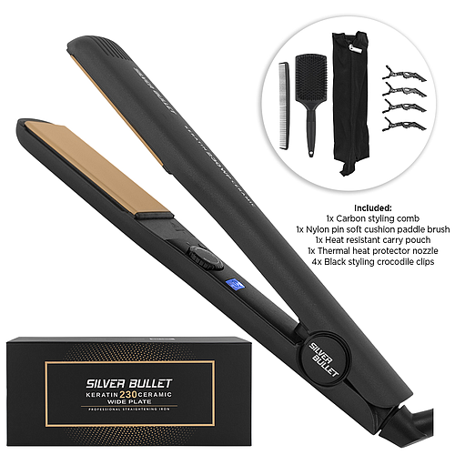 Silver Bullet Keratin 230 Ceramic Wide Plate Straightener 37mm - 900437