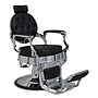 Salon360 New Prince Barber Chair - Black Vinyl, All Chrome frame **